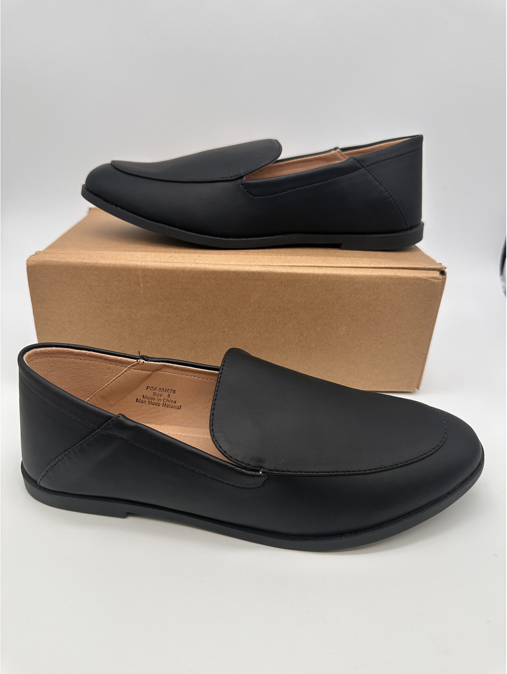 Corinne Black Slip-On Loafers Size 8